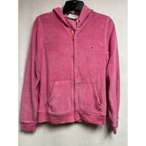 Tommy Hilfiger Swim Hoodie Women’s Pink Terry Cloth Zip‎ 2006 80% Cotton Medium